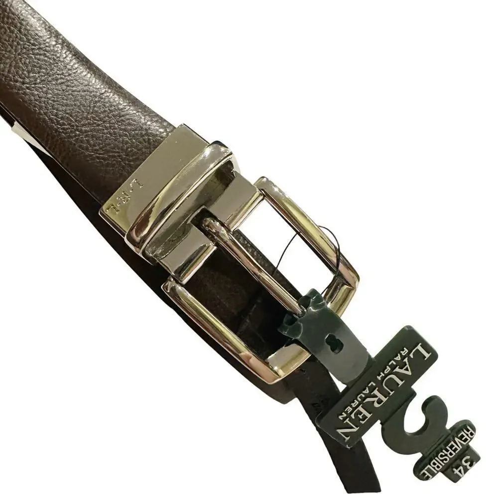 Lauren Ralph Lauren Faux Leather Reversible Belt Black/Brown Size 34